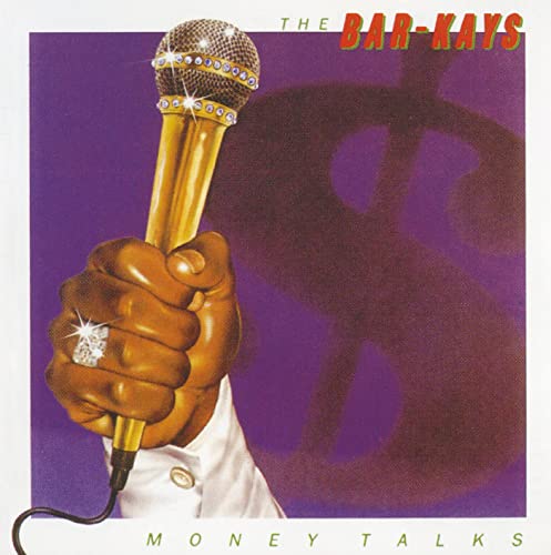 CD cover: hand holding microphone with a dollar sign shadow.