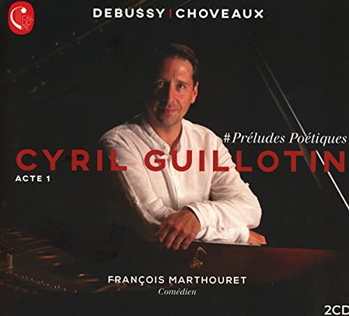 CD cover featuring pianist Cyril Guillotin in front of a grand piano.