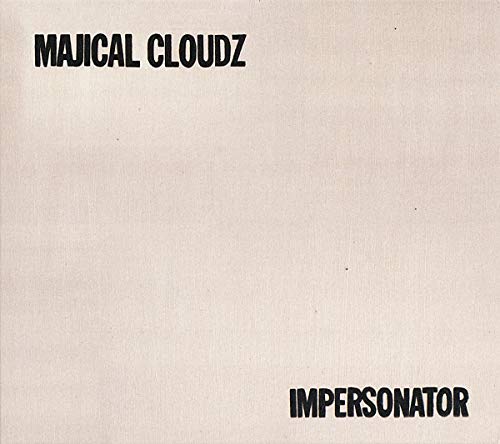 Beige vinyl record cover with black text: "Majical Cloudz" and "Impersonator".