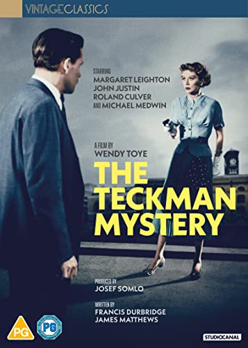 DVD cover for “The Teckman Mystery” featuring two actors in 1950s attire.