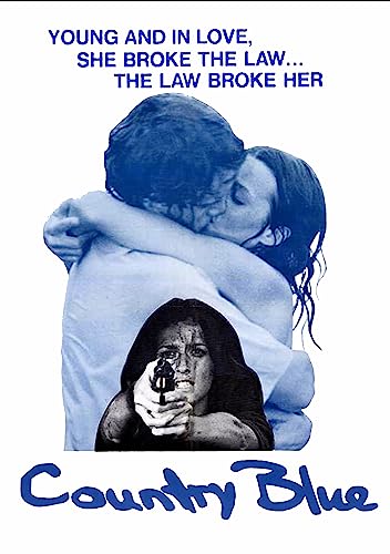 DVD cover for "Country Blue" featuring a couple embracing and a woman with a gun.