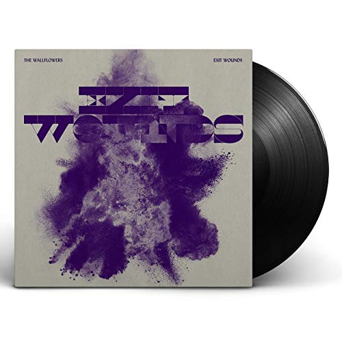 Vinyl record of The Wallflowers’ “Exit Wounds” with purple abstract cover.