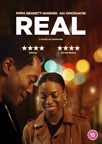 DVD cover for "Real" featuring two Black people looking at each other.