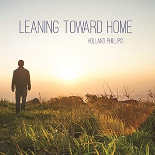"Album cover with a man standing in a field at sunset."