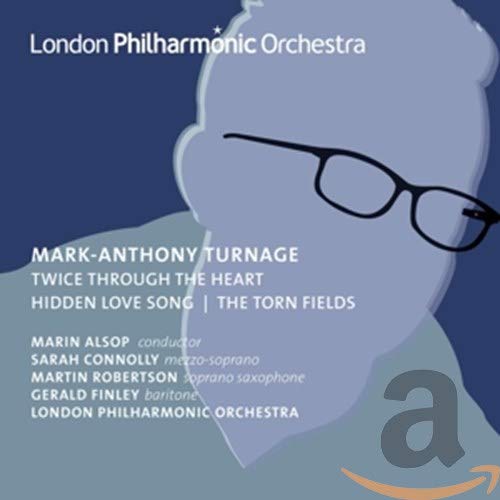 CD cover for Turnageās āSongsā featuring a blue portrait with glasses.