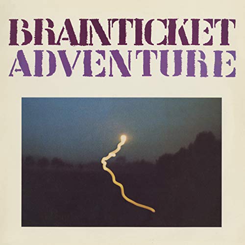 Vinyl album cover with "Brainticket Adventure" in purple text and a dark landscape image.