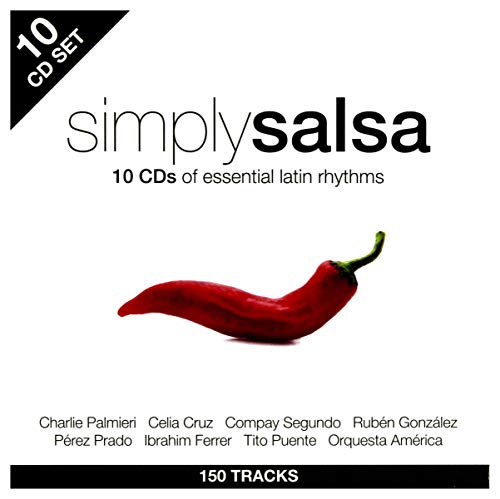 10-CD salsa music set with a red chili pepper image.