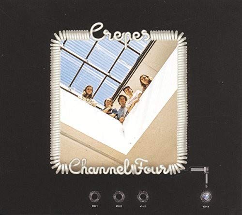 "Vinyl record cover with a photo of people looking out a window."