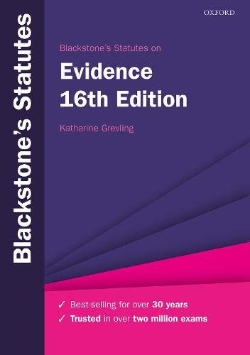 Blackstone's Statutes on Evidence (Blackstone's Statute Series)