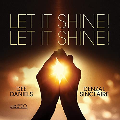 CD cover: Praying hands illuminated by a bright light, text “Let It Shine!”.