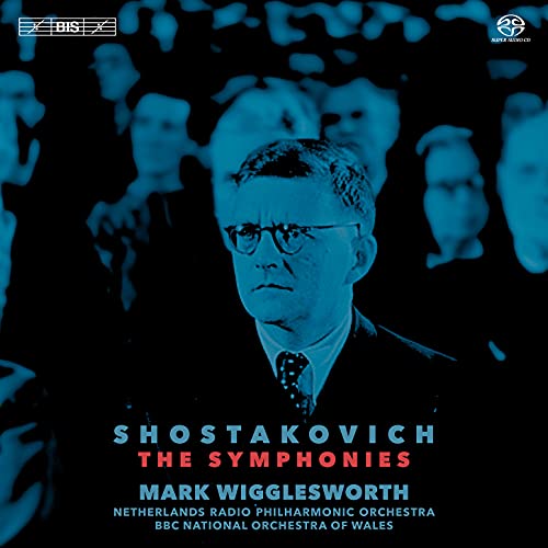 CD cover featuring a portrait of composer Dmitri Shostakovich in blue tones.