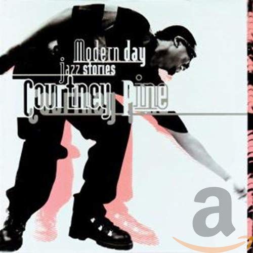 Courtney Pine leaning forward on the album cover for Modern Day Jazz Stories.