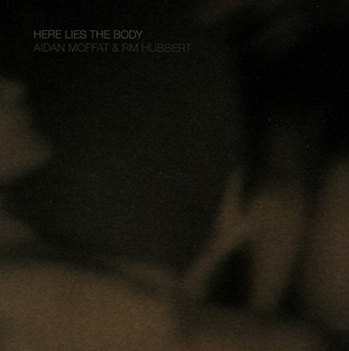"Aidan Moffat and RM Hubbert's album cover with dark, blurry background and white text."
