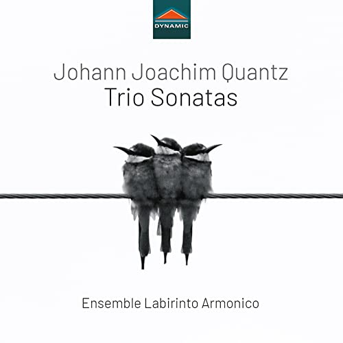 CD cover: three birds on a wire, text reading "Johann Joachim Quantz".