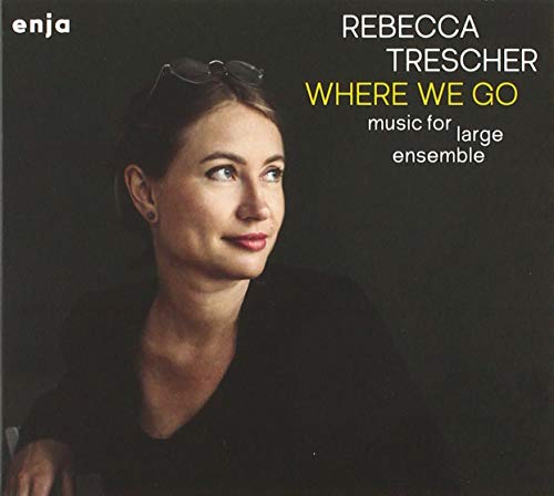 CD cover featuring a woman in black with text "Rebecca Trescher Where We Go".