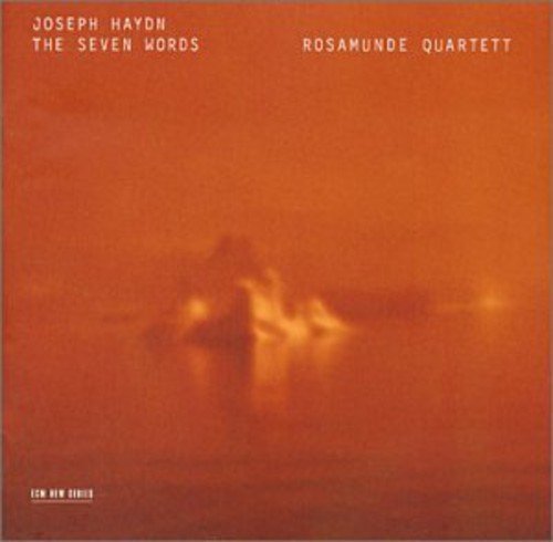 Red album cover with blurry flames and white text "Joseph Haydn The Seven Words".