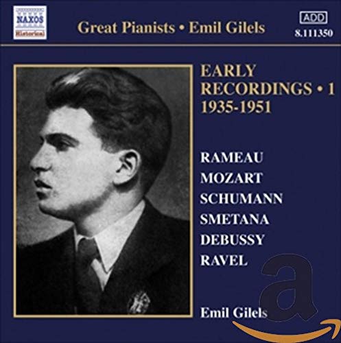 CD cover featuring a black and white portrait of pianist Emil Gilels.