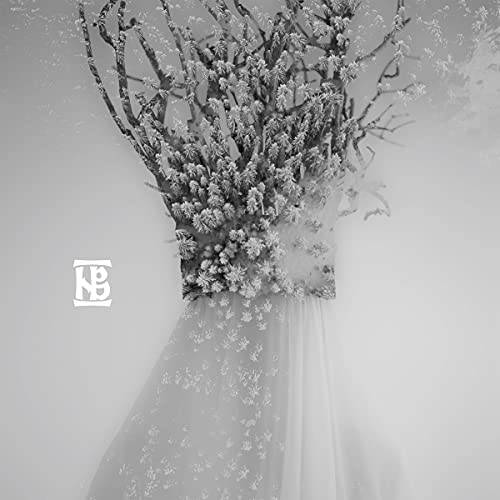 Black and white album cover with a figure formed from branches.