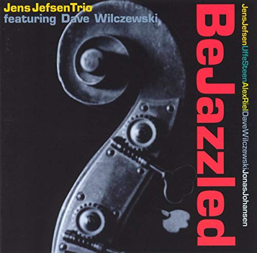 CD cover for Jens Jefsen Trio’s “Bejazzled” featuring a stylized bass clef.