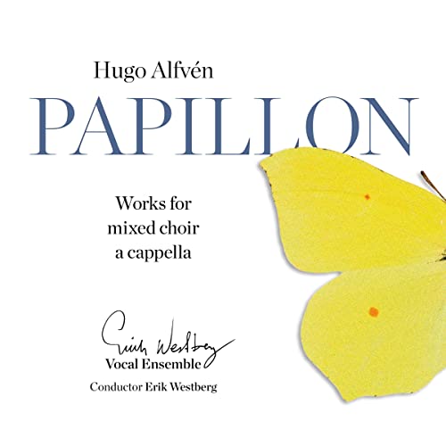 CD cover for Hugo Alfvén’s “Papillon” featuring a yellow butterfly.