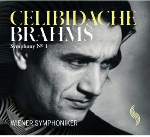 Black and white portrait of Sergiu Celibidache, conductor, with text.