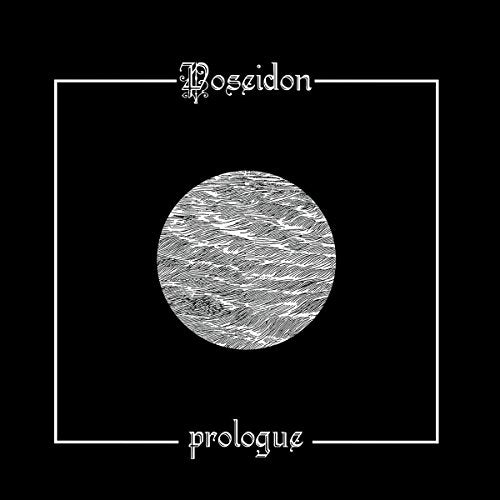 Black album cover with white text "Poseidon - prologue" and wave graphic.