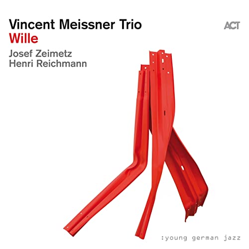 CD cover for "Wille" by Vincent Meissner Trio, featuring red abstract shapes.