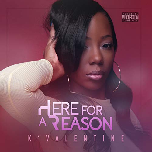K’valentine album cover: close-up portrait of a Black woman with text overlay.