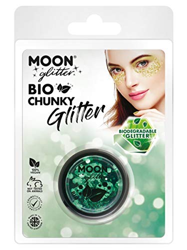 Smiffys Moon Glitter Bio Chunky Glitter, Green