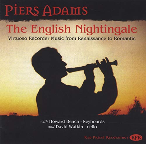 CD cover: Silhouette of recorder player against a sunset background.