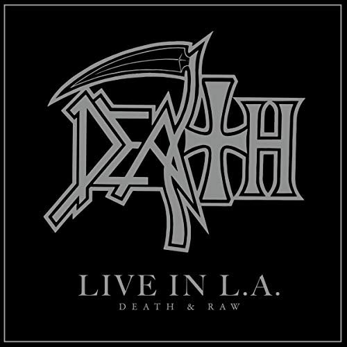 Black album cover with silver "Death" logo and "Live in L.A." text below.