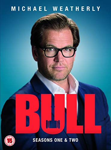 DVD cover for "Bull" seasons one and two, featuring Michael Weatherly.