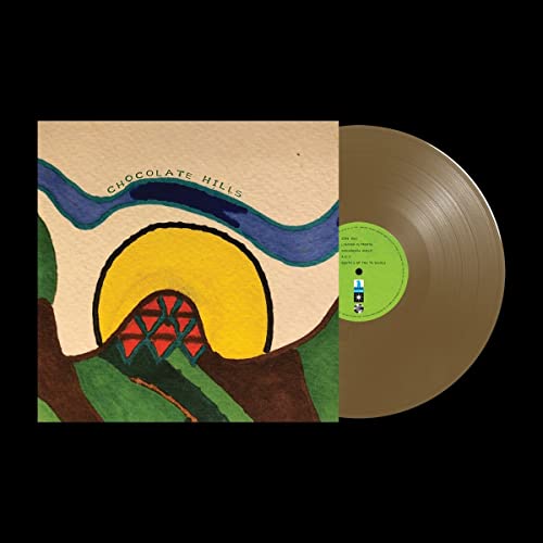 Vinyl record with illustrated cover featuring hills and a semi-circle.