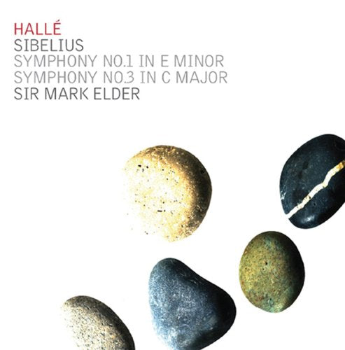 CD cover for Sibelius symphonies with scattered, colorful stones.