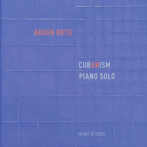 Blue album cover with grid pattern, featuring artist and title text.