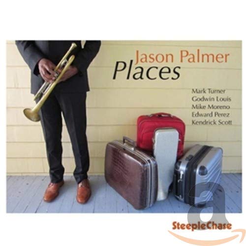 CD cover: man with trumpet, luggage, and text “Jason Palmer - Places”.