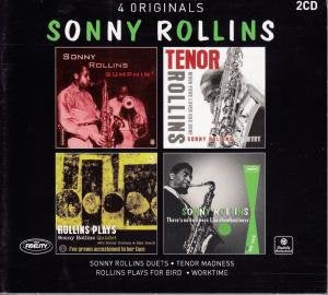 CD cover for Sonny Rollins’ “4 Originals” featuring album art and text.