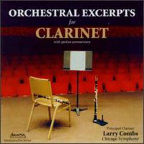 CD cover: clarinet, music stand, chair, and blurred concert hall seats.