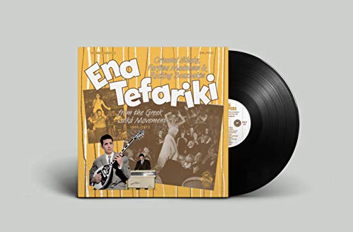 Vinyl record with yellow album cover featuring musicians and dancers.
