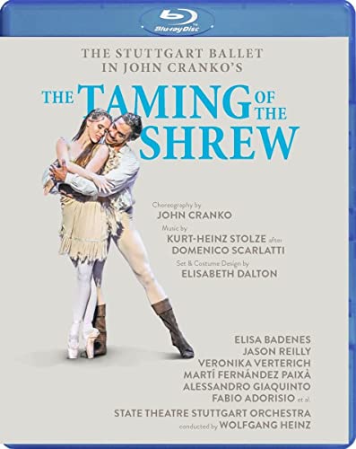 Blu-ray cover for "The Taming of the Shrew" ballet, couple dancing.