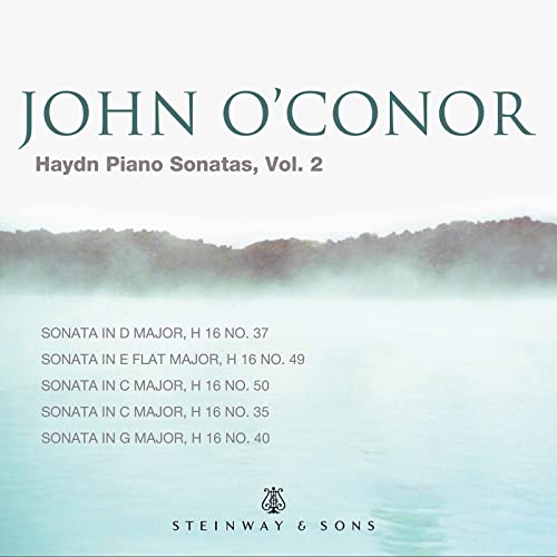 CD cover for John O'Conor's Haydn Piano Sonatas, Vol. 2, with landscape.