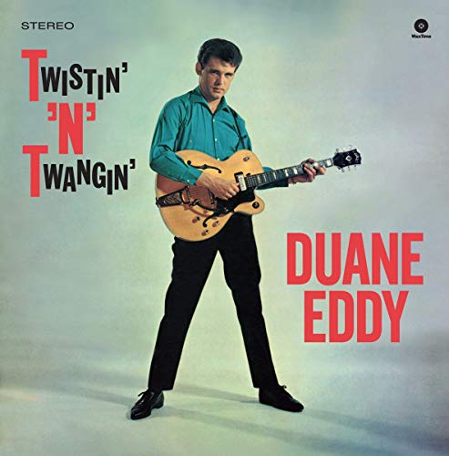 Duane Eddy album cover: man with guitar, turquoise shirt, red text.
