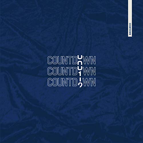"Blue crinkled album cover with 'COUNTDOWN' repeated three times and 'UNI0407' in a white rectangle."