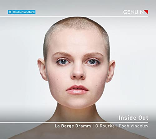 CD cover featuring a close-up portrait of a young woman with a shaved head.