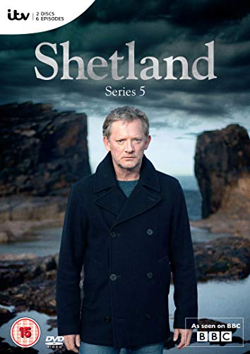 "Shetland Series 5 DVD cover featuring a man in a dark coat."