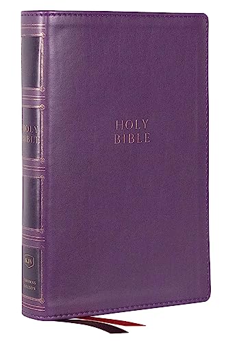 KJV, Compact Center-Column Reference Bible, Leathersoft, Purple, Red Letter, Thumb Indexed, Comfort Print