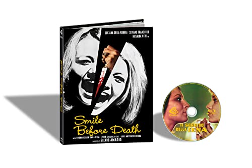 Blu-ray case for “Smile Before Death” featuring a woman with a fractured face.