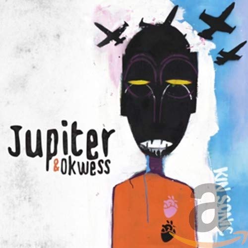 CD cover: stylized portrait of a dark-skinned figure with planes overhead.