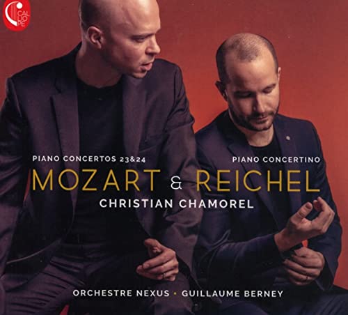 CD cover featuring two men in suits with “Mozart & Reichel” text.