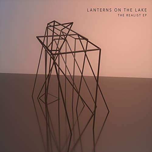 CD cover with abstract wireframe sculpture against a pink gradient background.